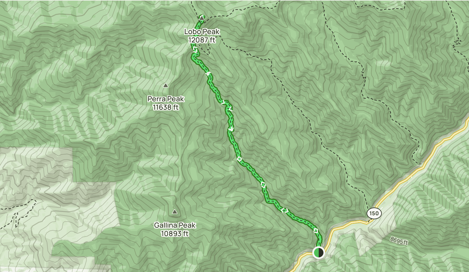Yerba hiking trail map. 