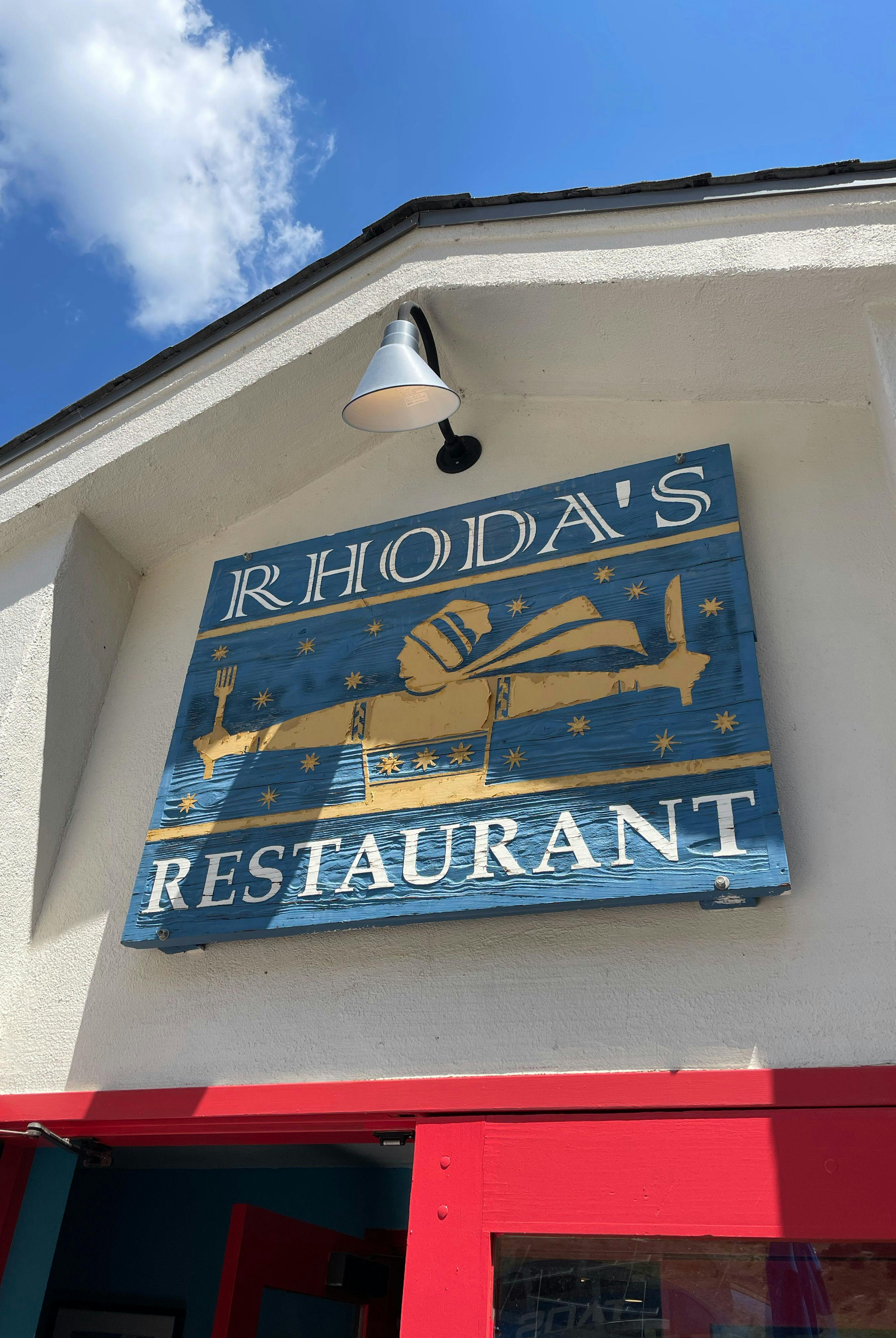 Sign for Rhoda's Restaurant