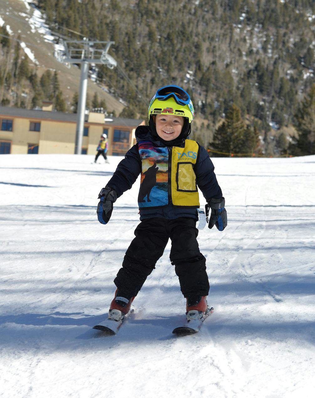 Child taking a ski lesson at Taos Ski Valley